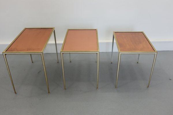 Hollywood Regency Gilded Nesting Tables from Vereinigte Werkstätten, 1950s, Set of 3-JWH-956303