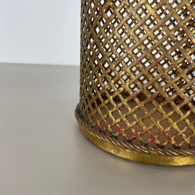 Hollywood Regency Gilded Waste Paper Basket by Li Puma, 1950s-QZ-1814036