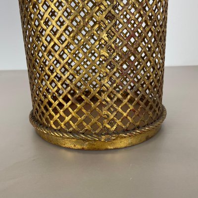 Hollywood Regency Gilded Waste Paper Basket by Li Puma, 1950s-QZ-1814036