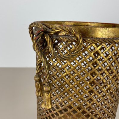 Hollywood Regency Gilded Waste Paper Basket by Li Puma, 1950s-QZ-1814036