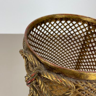 Hollywood Regency Gilded Waste Paper Basket by Li Puma, 1950s-QZ-1814036