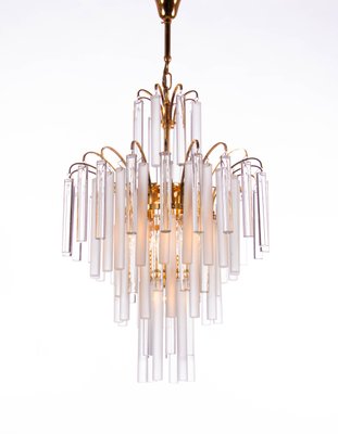 Hollywood Regency Gilt Brass and Crystal Chandelier by Christoph Palme for Palwa, 1960s-DEK-548014