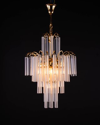 Hollywood Regency Gilt Brass and Crystal Chandelier by Christoph Palme for Palwa, 1960s-DEK-548014