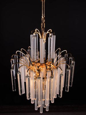 Hollywood Regency Gilt Brass and Crystal Chandelier by Christoph Palme for Palwa, 1960s-DEK-548014