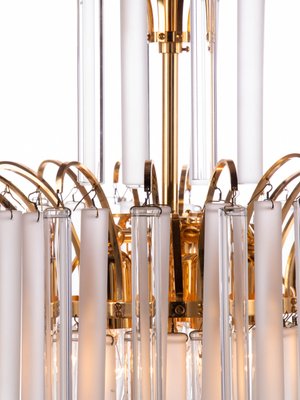 Hollywood Regency Gilt Brass and Crystal Chandelier by Christoph Palme for Palwa, 1960s-DEK-548014