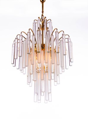 Hollywood Regency Gilt Brass and Crystal Chandelier by Christoph Palme for Palwa, 1960s-DEK-548014