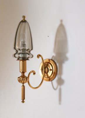 Hollywood Regency Gilt Brass Sconce by Gaetano Sciolari, 1970s-MY-664880