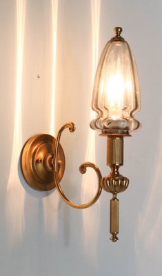 Hollywood Regency Gilt Brass Sconce by Gaetano Sciolari, 1970s-MY-664880