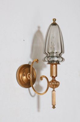 Hollywood Regency Gilt Brass Sconce by Gaetano Sciolari, 1970s-MY-664880