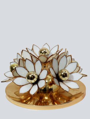 Hollywood Regency Gold-plated Flower Ceiling Lamp, 1970s-ESB-1376725