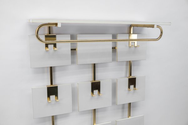 Hollywood Regency Hat Rack in White and Gold, 1960s-KQB-1239210