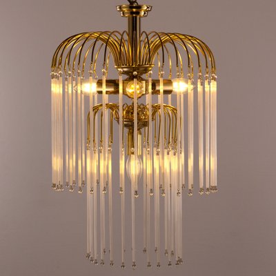 Hollywood Regency Italian Mid-Century Brass Lamp with Blown Murano Glass Straws-MPO-1180732