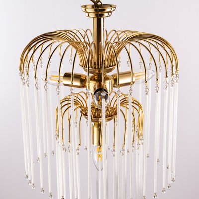 Hollywood Regency Italian Mid-Century Brass Lamp with Blown Murano Glass Straws-MPO-1180732