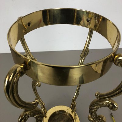 Hollywood Regency Italian Solid Brass Umbrella Stand, 1970s-QZ-1143211