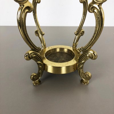 Hollywood Regency Italian Solid Brass Umbrella Stand, 1970s-QZ-1143211