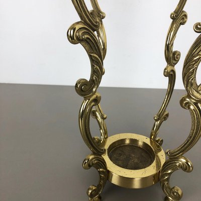 Hollywood Regency Italian Solid Brass Umbrella Stand, 1970s-QZ-1143211