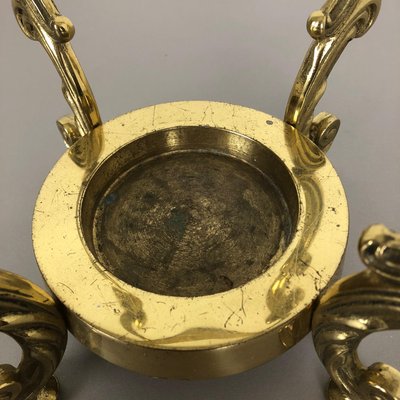 Hollywood Regency Italian Solid Brass Umbrella Stand, 1970s-QZ-1143211