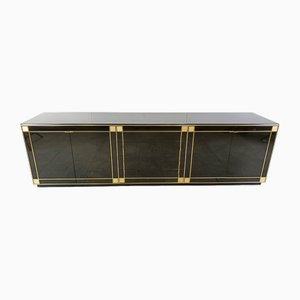 Hollywood Regency Lacquered and Brass Sideboard, 1970s-IRH-1785042