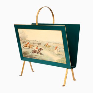 Hollywood Regency Magazine Rack with Painted Scene, France, 1950s-YSY-2041204