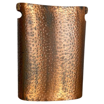 Hollywood Regency Metal Copper and Rattan Umbrella Stand, Germany, 1950s-QZ-1114548