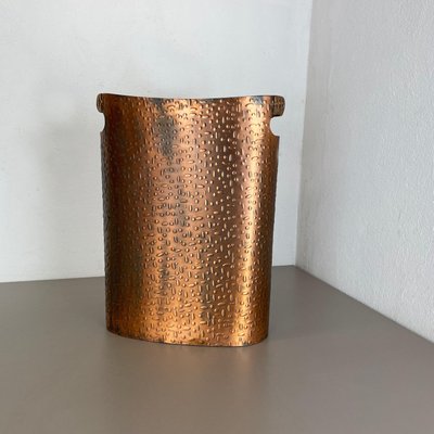 Hollywood Regency Metal Copper and Rattan Umbrella Stand, Germany, 1950s-QZ-1114548