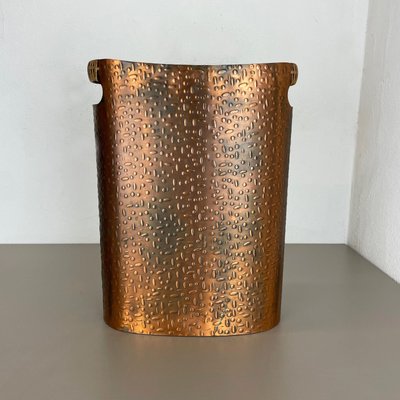 Hollywood Regency Metal Copper and Rattan Umbrella Stand, Germany, 1950s-QZ-1114548