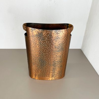 Hollywood Regency Metal Copper and Rattan Umbrella Stand, Germany, 1950s-QZ-1114548