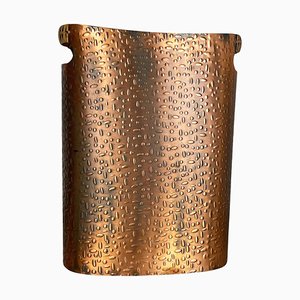 Hollywood Regency Metal Copper and Rattan Umbrella Stand, Germany, 1950s-QZ-1114548