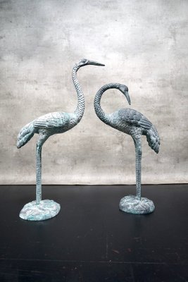 Hollywood Regency Metal Cranes, 1960s, Set of 2-CIP-1742728