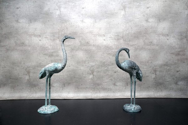 Hollywood Regency Metal Cranes, 1960s, Set of 2-CIP-1742728