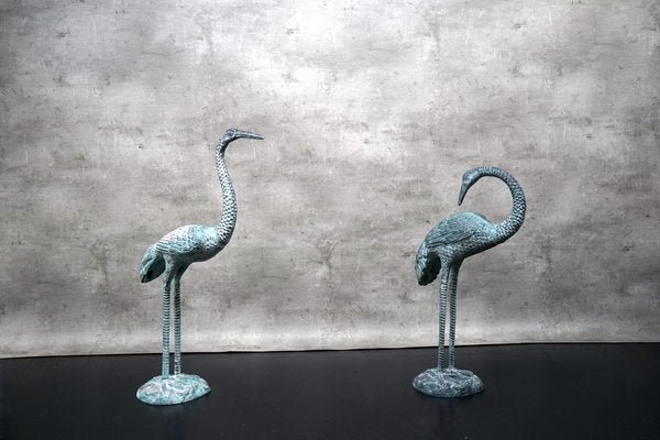 Hollywood Regency Metal Cranes, 1960s, Set of 2-CIP-1742728