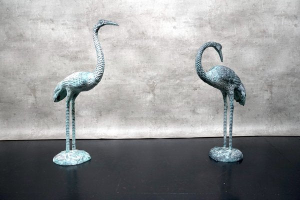 Hollywood Regency Metal Cranes, 1960s, Set of 2-CIP-1742728