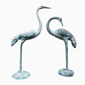 Hollywood Regency Metal Cranes, 1960s, Set of 2-CIP-1742728