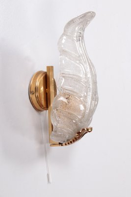 Hollywood Regency Murano Shell Glass Wall Lamp, Italy, 1960s-EZZ-1429073