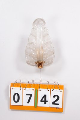 Hollywood Regency Murano Shell Glass Wall Lamp, Italy, 1960s-EZZ-1429073