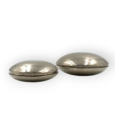 Hollywood Regency Silver-Plated Vide Poches by Marino Marini, Laras, Italy, 1970s, Set of 2-TXN-1786916