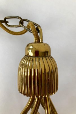 Hollywood Regency Style Brass Chandelier with 2 Shades, 1930s-BAF-763532