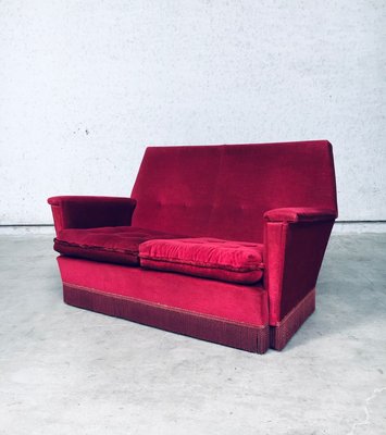 Hollywood Regency Style Fuchsia Velvet 2-Seat Sofa with Fringe, 1960s-RQV-913728