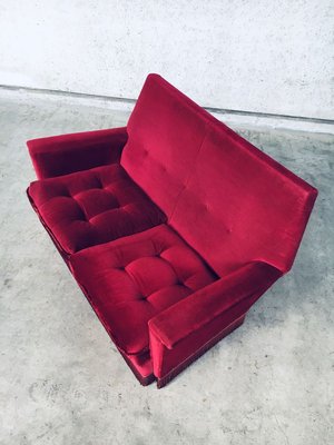 Hollywood Regency Style Fuchsia Velvet 2-Seat Sofa with Fringe, 1960s-RQV-913728