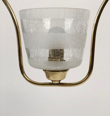 Hollywood Regency Style Pendant Lamp in Brass and Glass, Austria, 1950s-BAF-763384