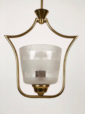 Hollywood Regency Style Pendant Lamp in Brass and Glass, Austria, 1950s-BAF-763384