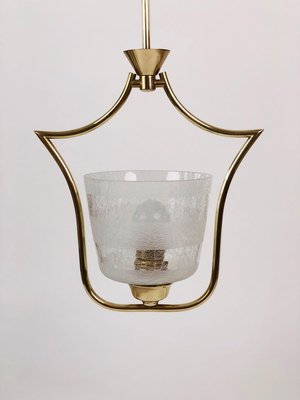 Hollywood Regency Style Pendant Lamp in Brass and Glass, Austria, 1950s-BAF-763384