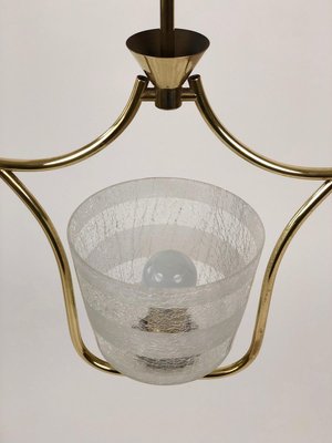 Hollywood Regency Style Pendant Lamp in Brass and Glass, Austria, 1950s-BAF-763384