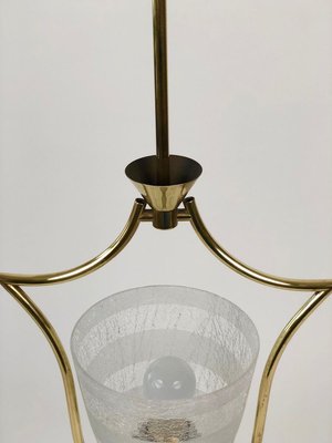 Hollywood Regency Style Pendant Lamp in Brass and Glass, Austria, 1950s-BAF-763384