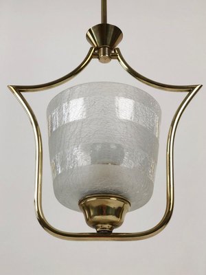 Hollywood Regency Style Pendant Lamp in Brass and Glass, Austria, 1950s-BAF-763384