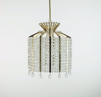 Hollywood Regency Style Pendant Light in Brass and Acrylic, 1960s-FH-1755928