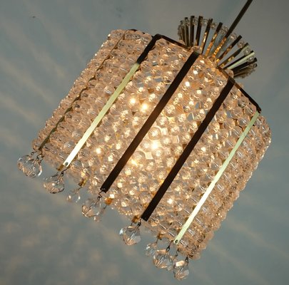 Hollywood Regency Style Pendant Light in Brass and Acrylic, 1960s-FH-1755928