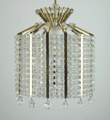 Hollywood Regency Style Pendant Light in Brass and Acrylic, 1960s-FH-1755928