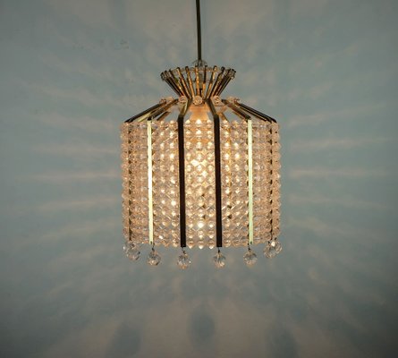 Hollywood Regency Style Pendant Light in Brass and Acrylic, 1960s-FH-1755928