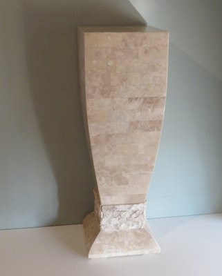 Hollywood Regency Style Travertine Column Pedestal, 1970s-UKG-1192214